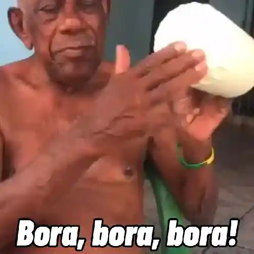 Figurinha: Senhor comendo algo