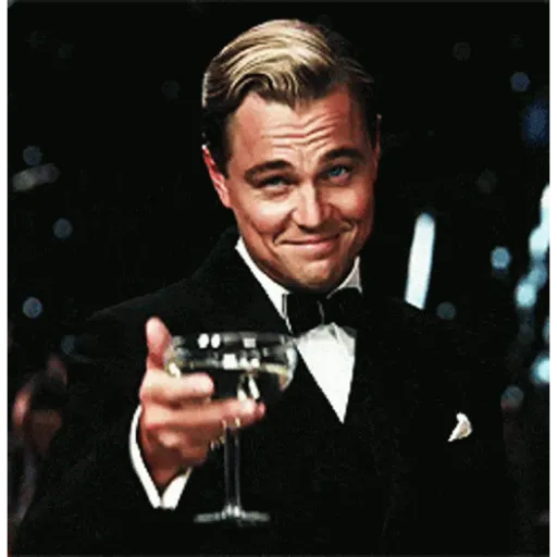 Figurinha: Gatsby brindando