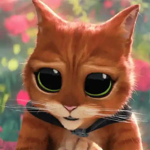 Figurinha: Gato de Botas Pedindo Algo
