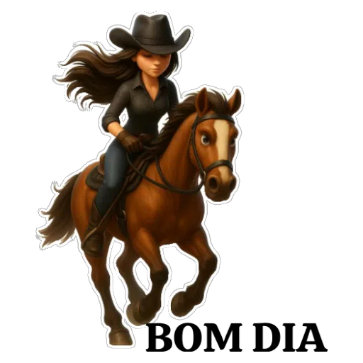 Figurinha: Garota Cowboy a Cavalo