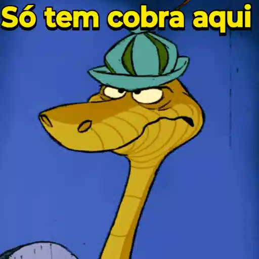 Figurinha: Cobra Sorrindo e Fazendo Careta