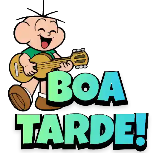 Figurinha: Chico Bento toca violão com Boa Tarde!