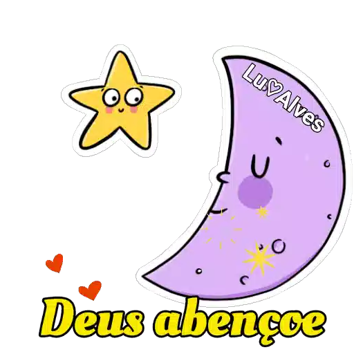 Figurinha: Lua e Estrela - Deus abençoe