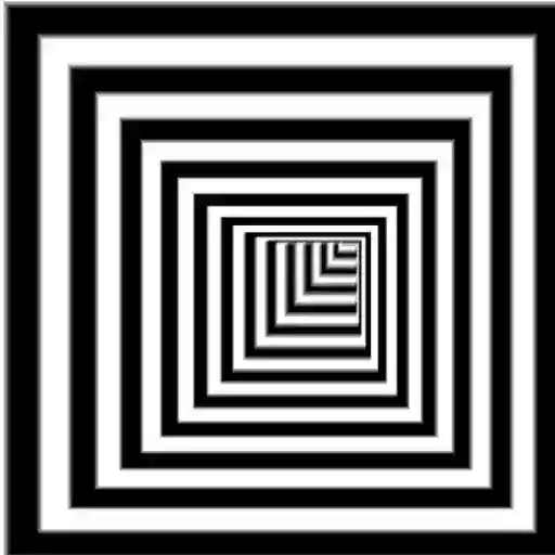 Figurinha: Túnel de Quadrados Preto e Branco