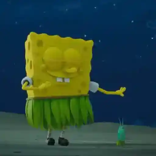 Figurinha: Bob Esponja Dançando Hula