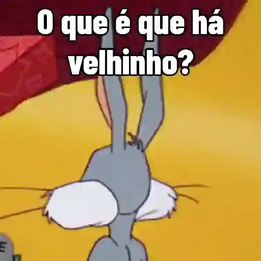 Figurinha: Pernalonga pergunta o que há