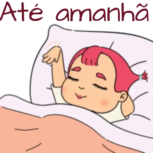 Figurinha: Bebê dormindo acena 'até amanhã'