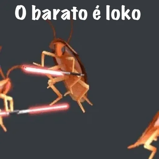 Figurinha: Baratas lutando com sabres de luz