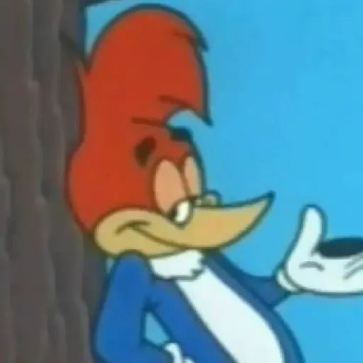 Figurinha: Pica Pau aponta e faz gesto