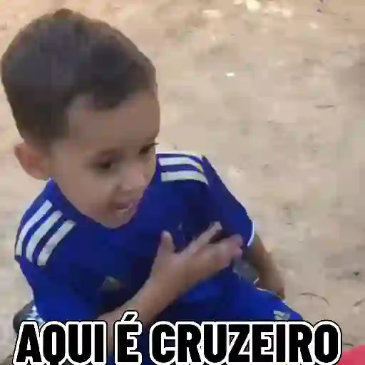 Figurinha: Criança fala: Aqui é Cruzeiro!