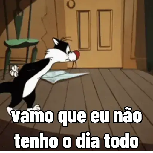 Figurinha: Gato Piu Piu com pressa