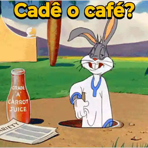 Figurinha: Coelho procurado por café