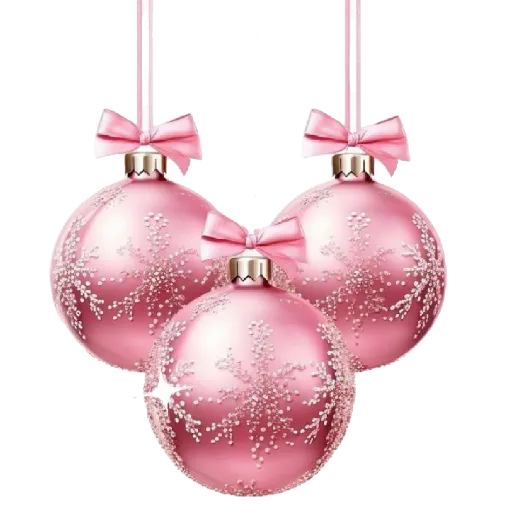Figurinha: Bolas de Natal Rosa Cintilantes