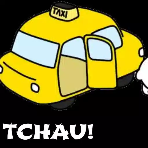 Figurinha: Ursinho entra no táxi e vai embora