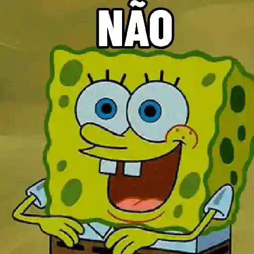 Figurinha: Bob Esponja se disfarçando de arco-íris