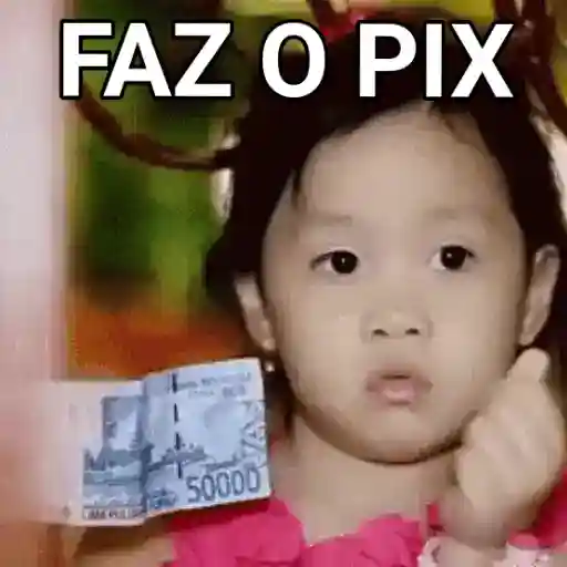 Figurinha: Criança pede Pix
