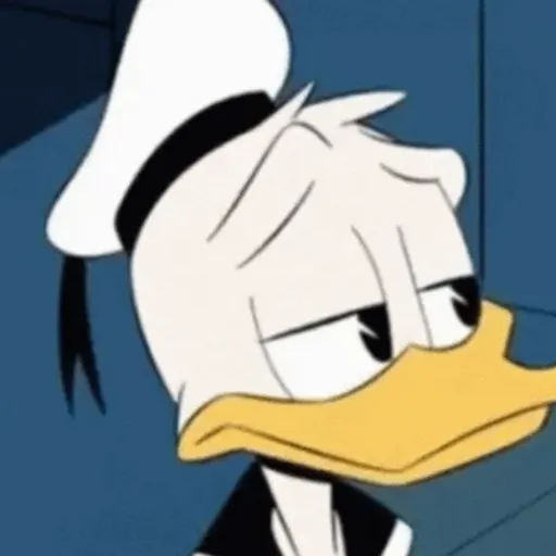 Figurinha: Pato Donald, frustrado e revirando os ol