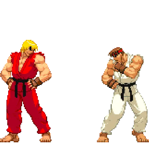Figurinha: Ryu e Ken dão um soco mútuo