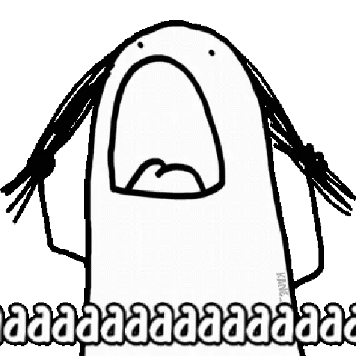 Figurinha: Personagem gritando