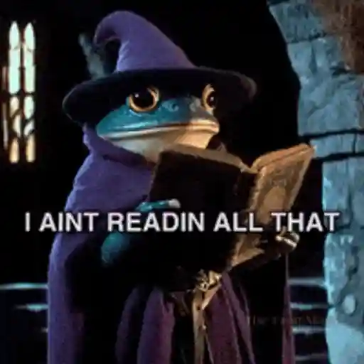Figurinha: Sapo Mago: I Aint Readin All That