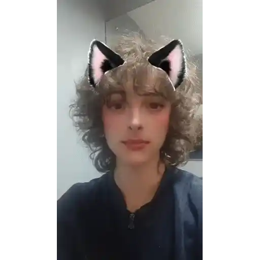 Figurinha: Pessoa com filtro de gato