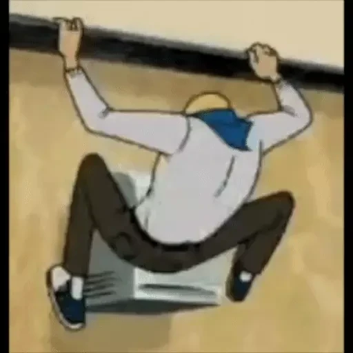 Figurinha: Onizuka subindo na parede