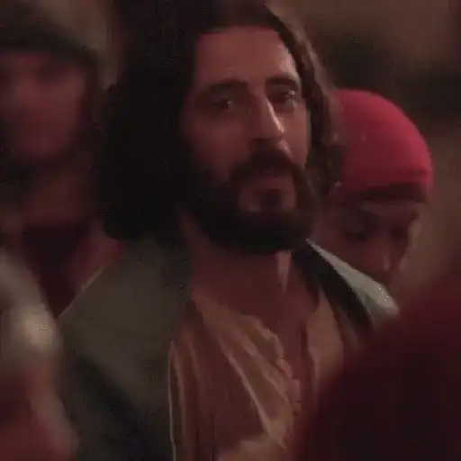 Figurinha: Jesus faz sinal de joinha e aponta