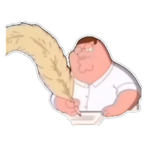 Figurinha: Peter Griffin escrevendo