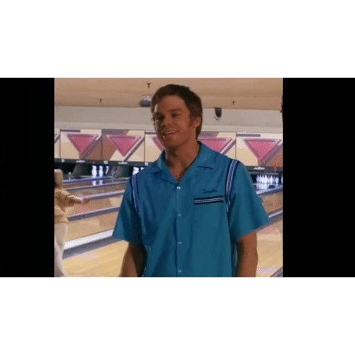 Figurinha: Dexter jogando boliche