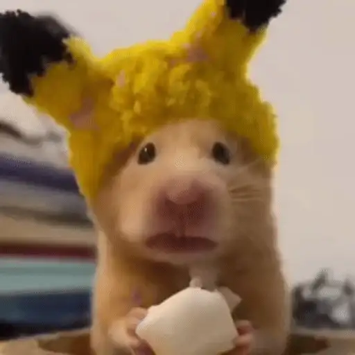 Figurinha: Hamster Pikachu fofinho