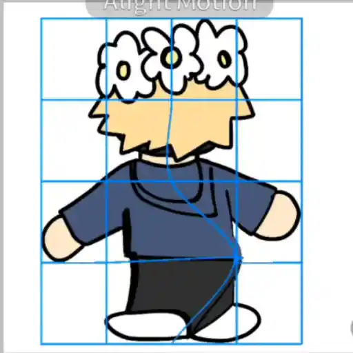Figurinha: Animação de personagem com flores na cab