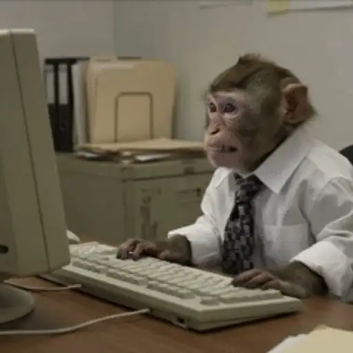 Figurinha: Macaco Trabalhando