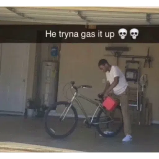 Figurinha: He tryna gas it up