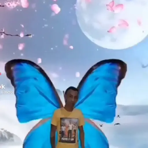 Figurinha: Borboleta Azul Dançando