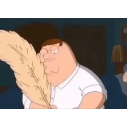 Figurinha: Peter Griffin escrevendo