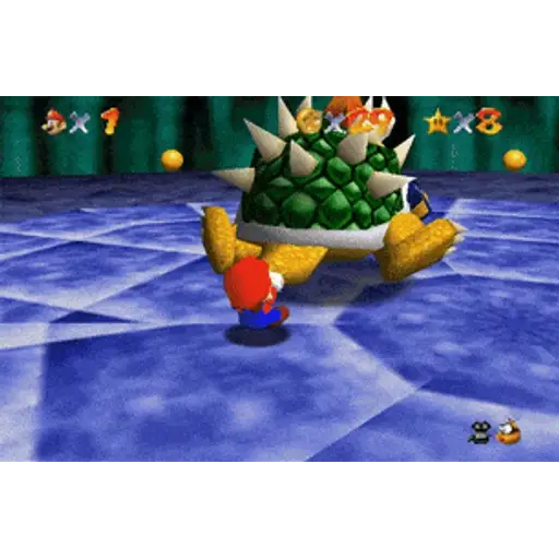 Figurinha: Mario enfrentando Bowser