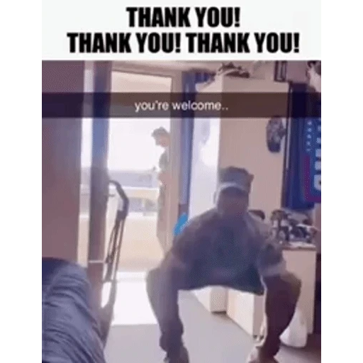 Figurinha: Thank you! You're welcome