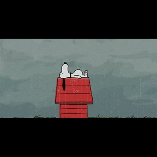 Figurinha: Snoopy na chuva