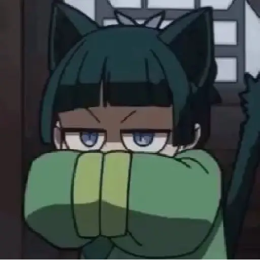 Figurinha: Gato com raiva se cobrindo