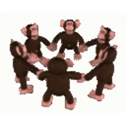 Figurinha: Macacos de mãos dadas