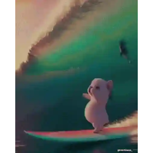 Figurinha: Cachorrinho surfista