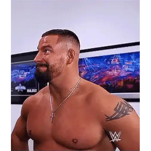 Figurinha: Wrestler Sorrindo e Balançando a Cabeça