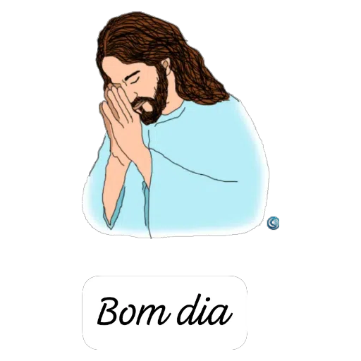 Figurinha: Jesus rezando Bom Dia