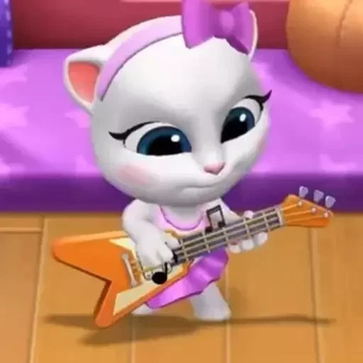 Figurinha: Angela tocando guitarra