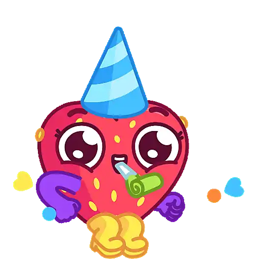 Figurinha: Morango Feliz em Festa