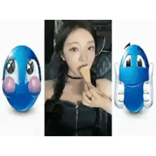 Figurinha: Mulher comendo sorvete animado