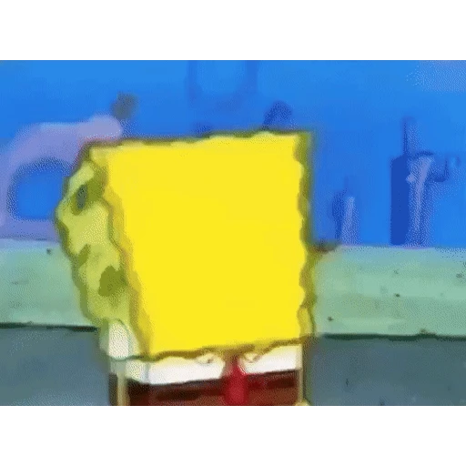 Figurinha: Bob Esponja assustado corre