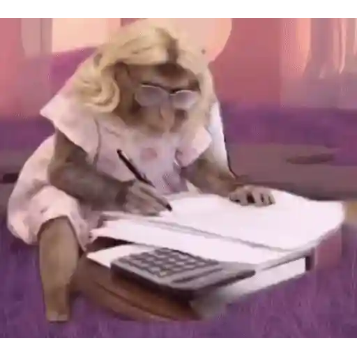 Figurinha: Macaca Estudante
