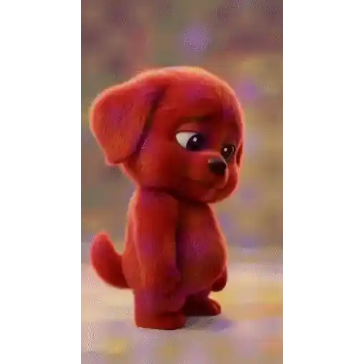Figurinha: Clifford filhote pensativo