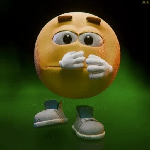 Figurinha: M&M's tímido e pensativo